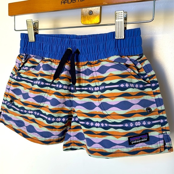 PATAGONIA Girls Costa Rica Baggies Shorts Size Small COAST HIGHWAY TIDEPOOL BLUE - Picture 7 of 9